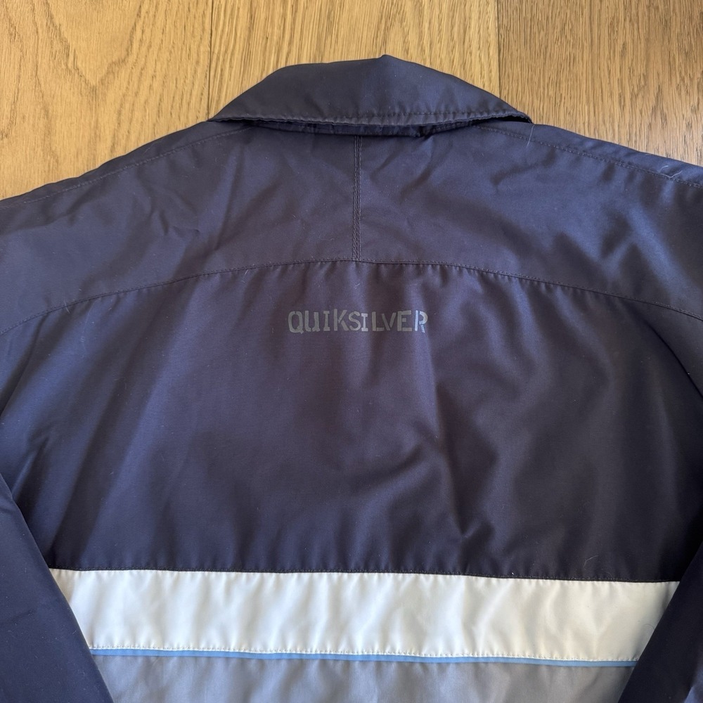 VTG Quiksilver Detroit Style Bomber Jacket Men's Medium Navy Puffer Surf Y2K 00s - Picture 8 of 10